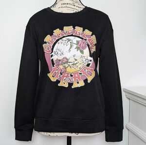GRATEFUL DEAD | Women's Black Skeleton Rose Long Sleeved Crewneck Fleece…